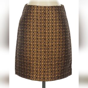 LOFT Brown And Red Geometric Mini Skirt Size 0